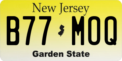 NJ license plate B77MOQ