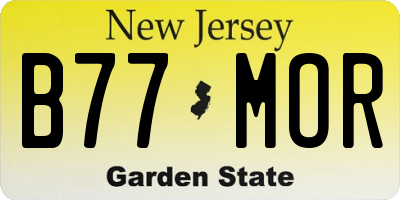 NJ license plate B77MOR