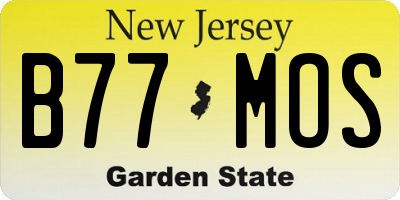 NJ license plate B77MOS
