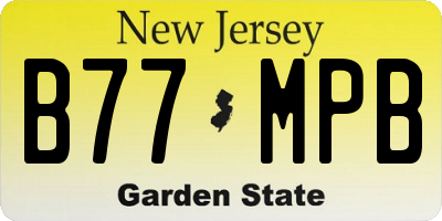NJ license plate B77MPB