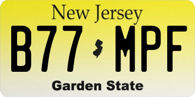NJ license plate B77MPF