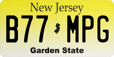 NJ license plate B77MPG