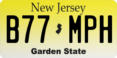 NJ license plate B77MPH