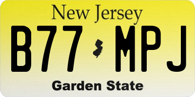 NJ license plate B77MPJ