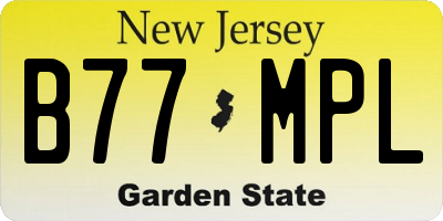NJ license plate B77MPL