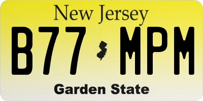 NJ license plate B77MPM