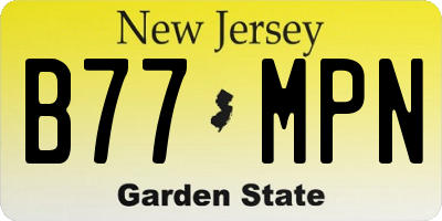 NJ license plate B77MPN
