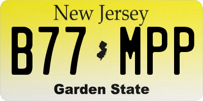 NJ license plate B77MPP