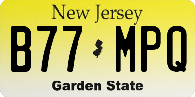 NJ license plate B77MPQ