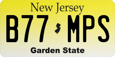 NJ license plate B77MPS