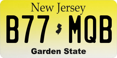 NJ license plate B77MQB