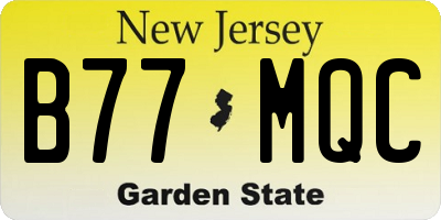 NJ license plate B77MQC