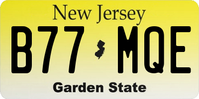 NJ license plate B77MQE