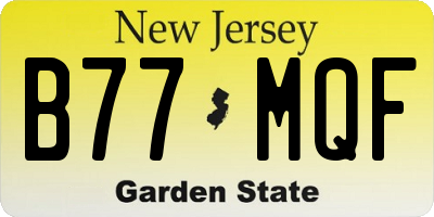 NJ license plate B77MQF