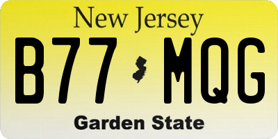 NJ license plate B77MQG