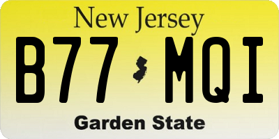 NJ license plate B77MQI