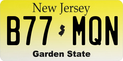 NJ license plate B77MQN