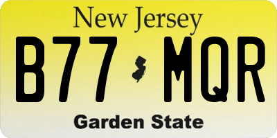 NJ license plate B77MQR