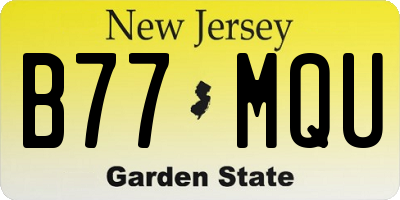 NJ license plate B77MQU