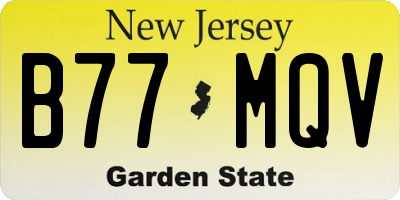 NJ license plate B77MQV