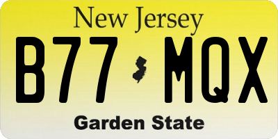 NJ license plate B77MQX