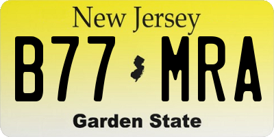 NJ license plate B77MRA