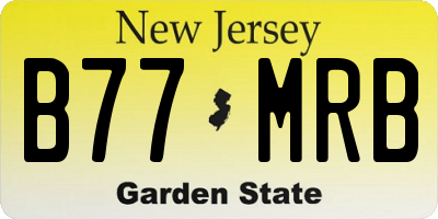 NJ license plate B77MRB
