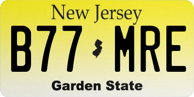 NJ license plate B77MRE