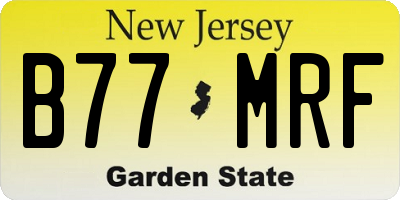 NJ license plate B77MRF
