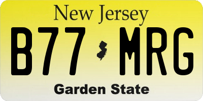 NJ license plate B77MRG