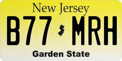 NJ license plate B77MRH