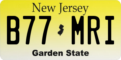 NJ license plate B77MRI