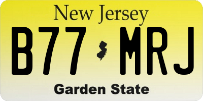 NJ license plate B77MRJ