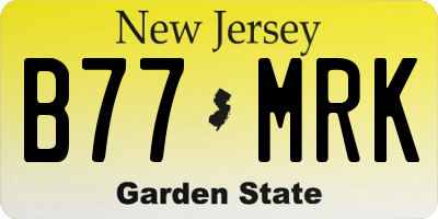 NJ license plate B77MRK