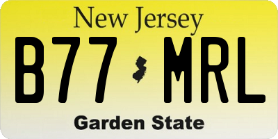 NJ license plate B77MRL