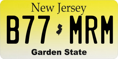 NJ license plate B77MRM