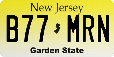 NJ license plate B77MRN