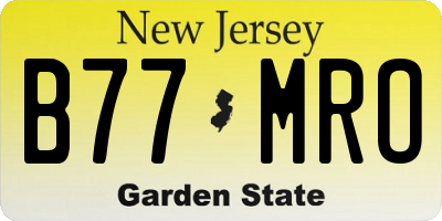 NJ license plate B77MRO