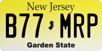 NJ license plate B77MRP