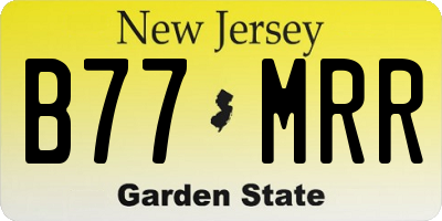 NJ license plate B77MRR
