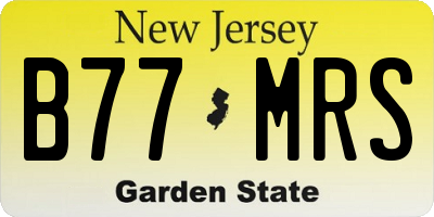 NJ license plate B77MRS
