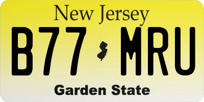 NJ license plate B77MRU