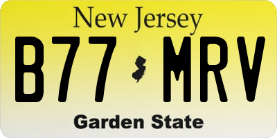 NJ license plate B77MRV