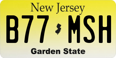 NJ license plate B77MSH