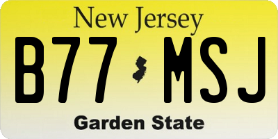 NJ license plate B77MSJ