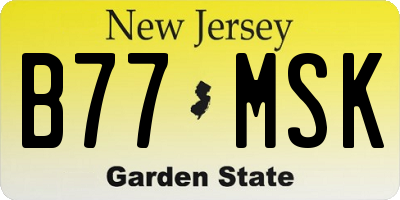 NJ license plate B77MSK