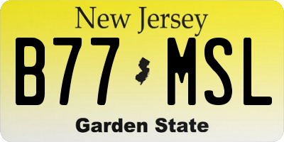 NJ license plate B77MSL