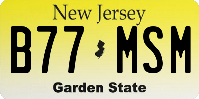 NJ license plate B77MSM
