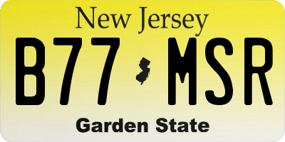 NJ license plate B77MSR