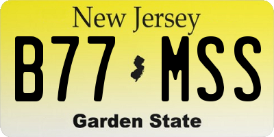 NJ license plate B77MSS